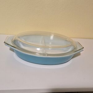 Pyrex divided Casserole with lid